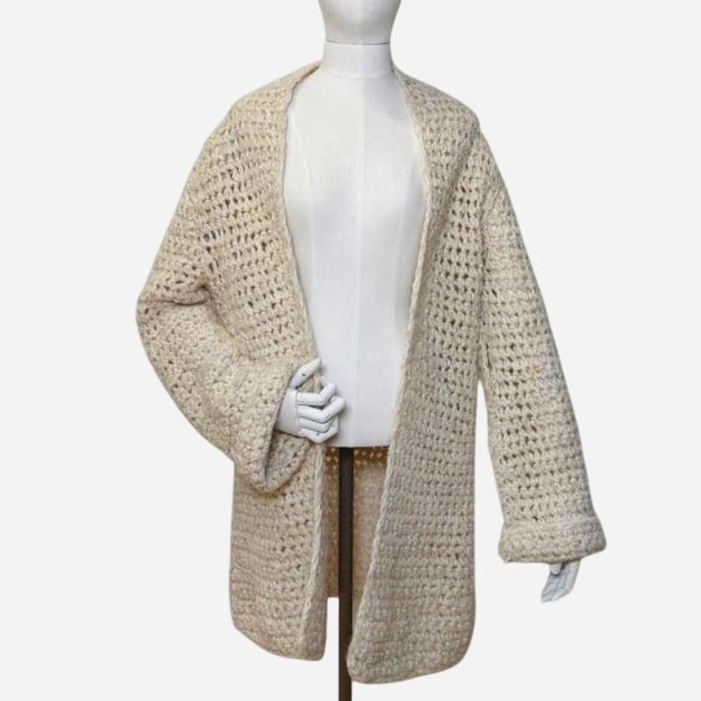 Handmade crochet long cardigan